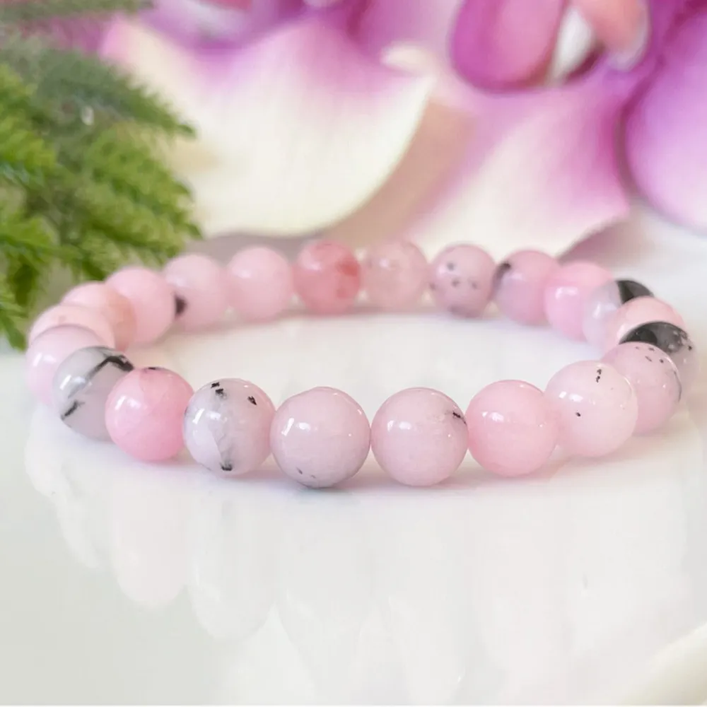 MG1487 Strand Cherry Blossom Jasper Bracelet Pink Gemstone Bracelets Healing Crystals Jewelry Balance Beaded Jewelry for Emotional233q