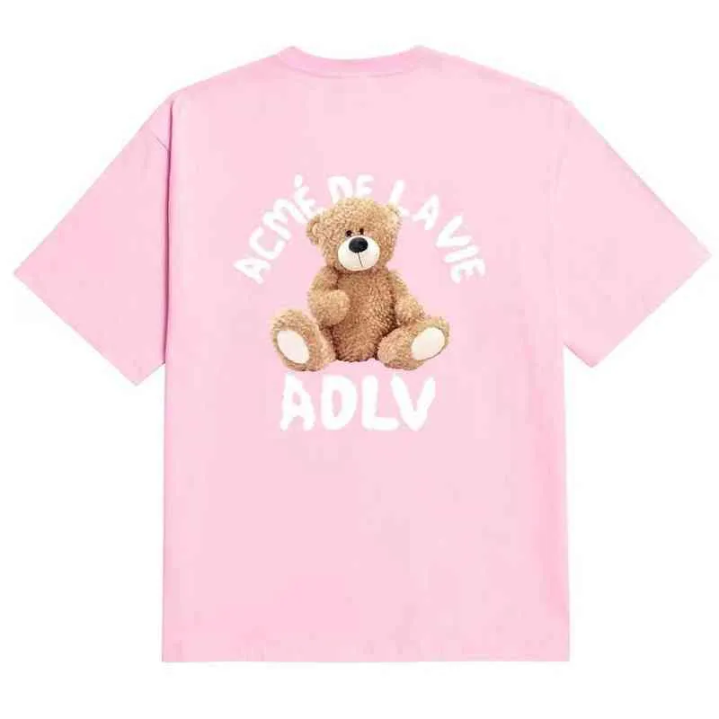 Adlv marca de moda Adlv nueva camiseta de oso de peluche para amantes suelta de manga corta Unisex 7 camisetas de moda para hombres camisetas de marcas