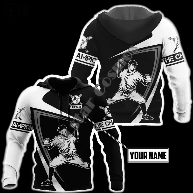 PLstar Cosmos Fashion Sportsman Nombre personalizado Béisbol Cosplay Atleta Chándal Hombres Mujeres 3DPrint Casual Pullover Hoodies X4 220706