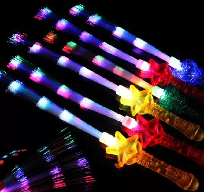 41cm LED Blinkande Stick Toy Färgglada Pinnar Ljus Magic Wands Stick Leksaker Glöd av Fiber Optic Concert C0414