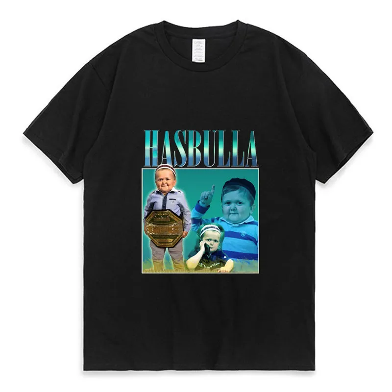 Hasbulla Fighting Meme t Shirt Uomo Donna Mini Khabib Blogger T-shirt Girocollo di alta qualità in puro cotone T-shirt oversize Uomo 220411