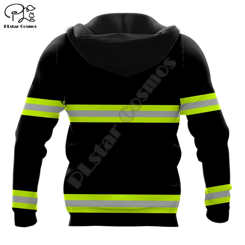 PLSTARコスモス消防士の消防士カスタマイズされた名前3DプリントパーカースウェットシャツZIP HOODED for Men Men Casual Streetwear F05 220707