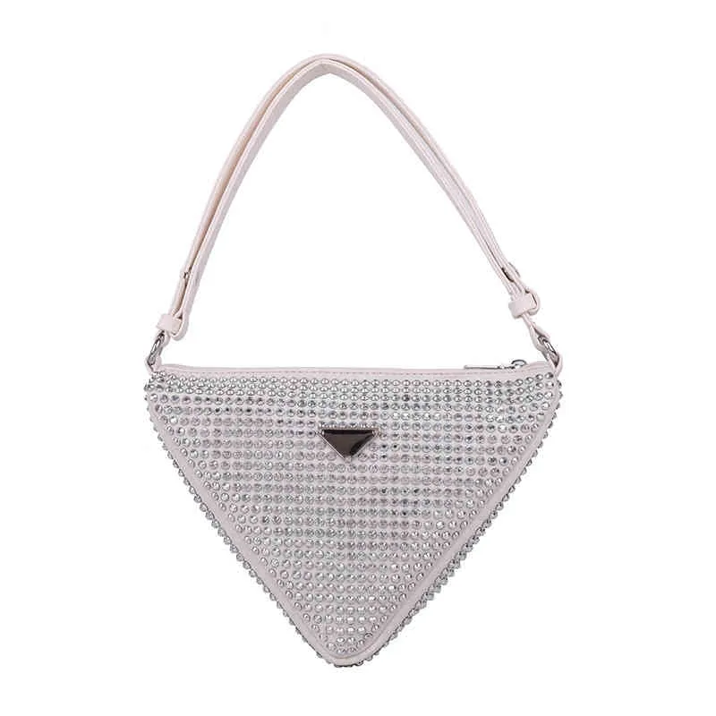 Sacs style d'été personnalisé diamant incrusté sac femme 2022 nouveau triangle complet fronde une épaule sac de messager sac à main