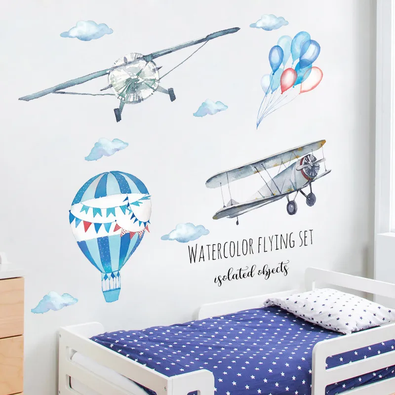 Cartoon Kids room Wall Decor Wall Stickers Air Balloon Vinyl Wall Decals for Home Decoration Art Murals Sticker Wallpaper 220727