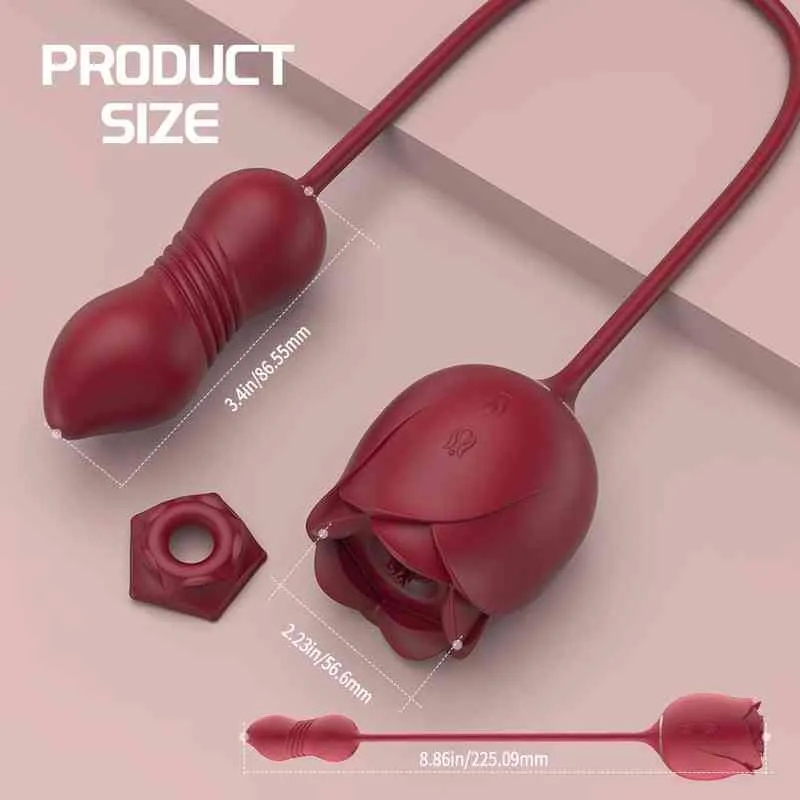 NXY Vibrators s Hande Manufacturer Sex Toyswholesale Red Cute Yoni Rose Suction Pink Flower Toy for Women 0411