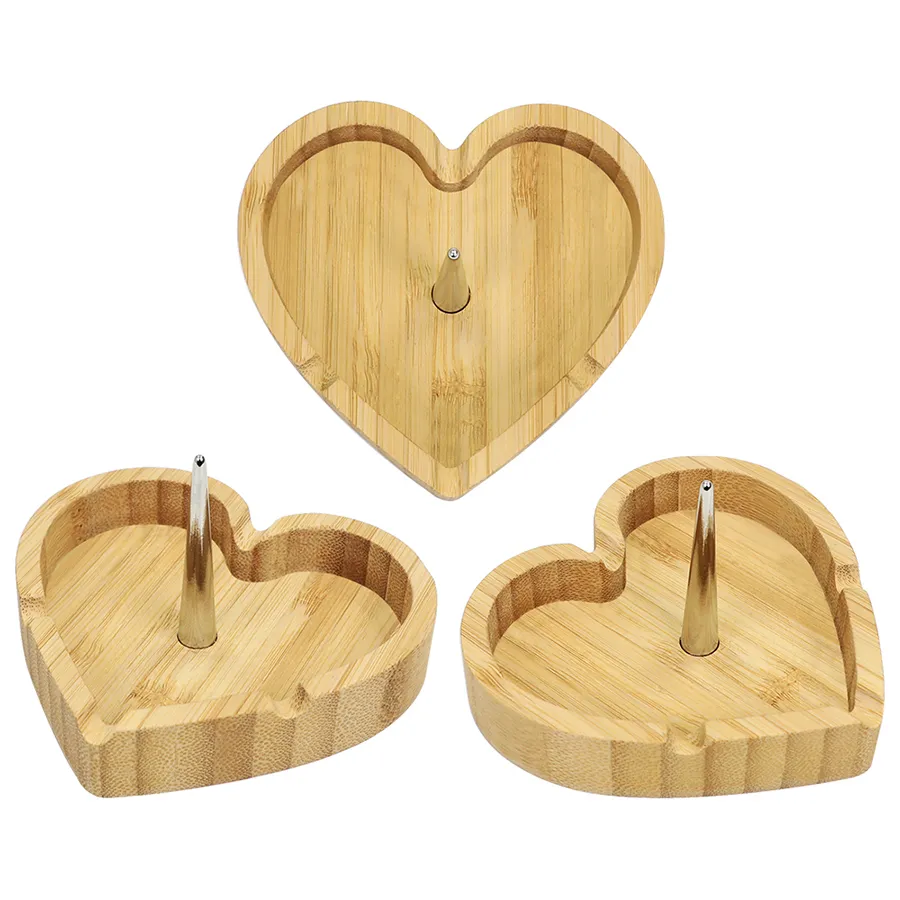 Asbakken hout materialen hartvorm rookaccessoires asbak unieke stijl containers253O