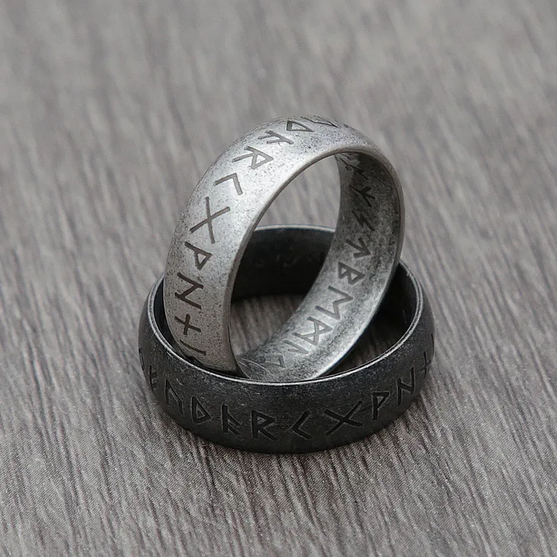 Bague Vintage Viking Rune en acier inoxydable, Odin nordique pour hommes et femmes, amulette de Couple, bijoux à la mode, cadeau ne se décolore jamais, 220719