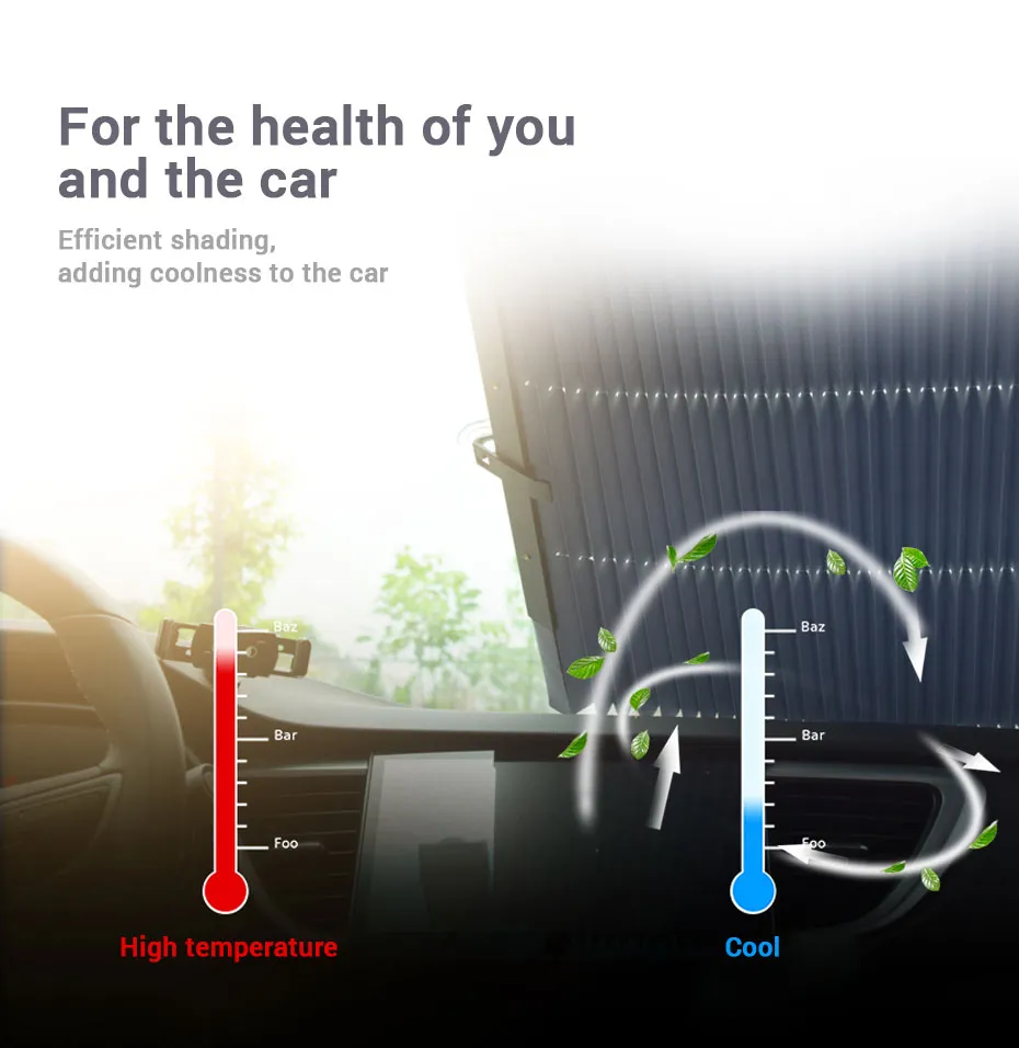 車のフロントフィールドサンシェードカーテンカーフロントウィンドウ吸引カップサンシェード反射アルミホイル有害UVブロッキングサンバイザー
