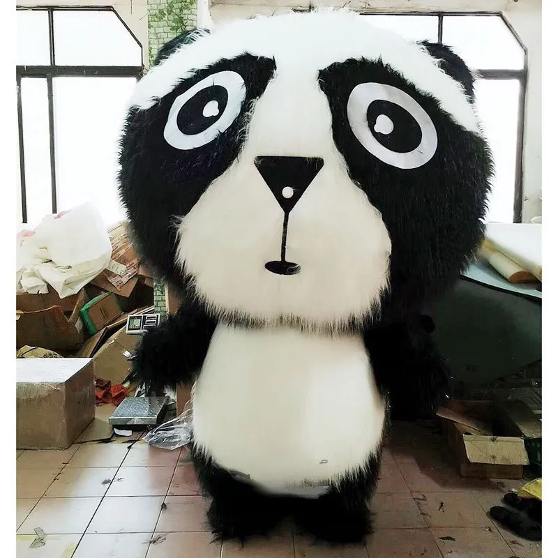 Costume da bambola della mascotte Abbigliamento gonfiabile Panda Abbigliamento bambole del fumetto Persone Animali che camminano Prestazioni Costume eventi su larga scala