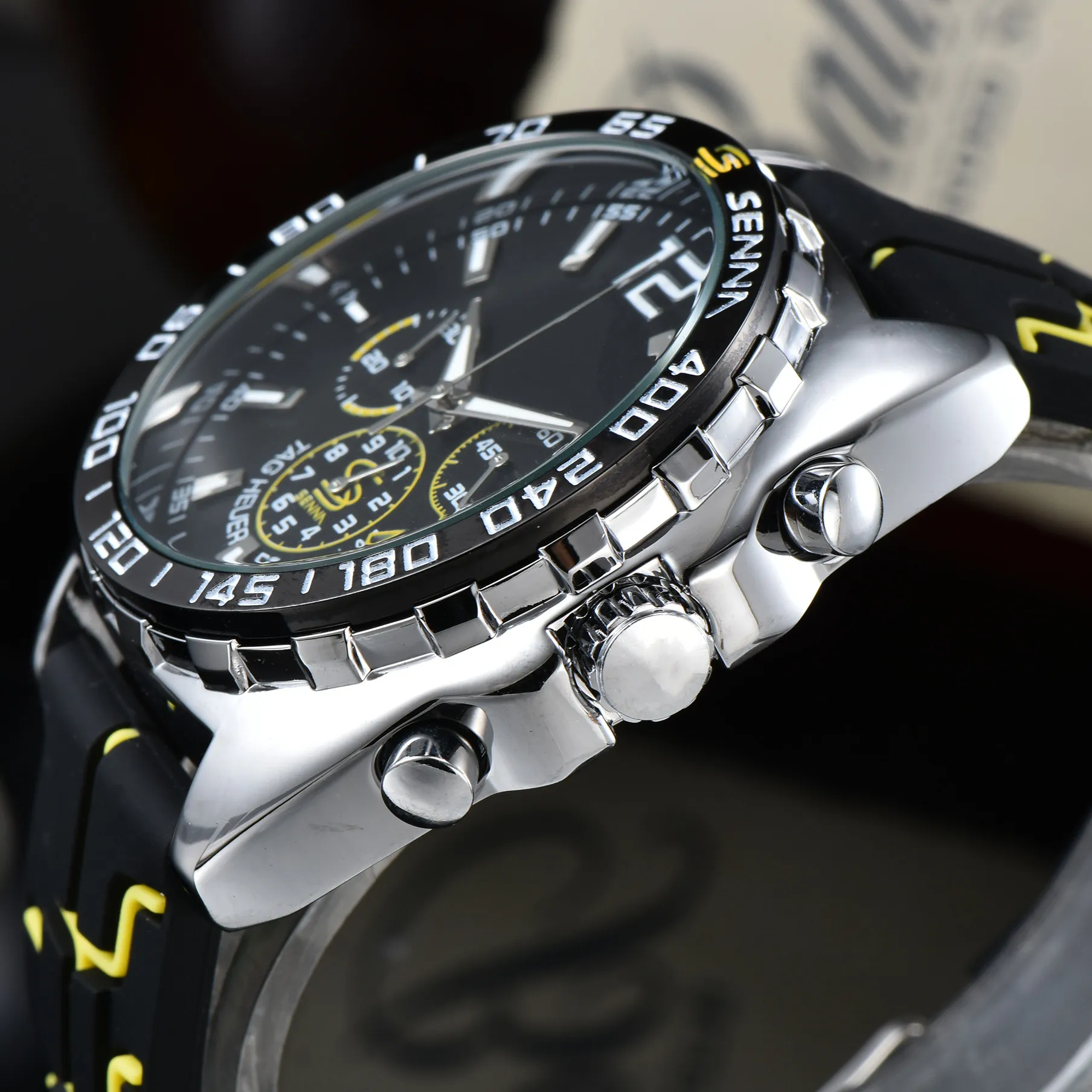 Nieuwe herenhorloge automatisch roestvrij staal keramisch horloge quartz uurwerk hoogwaardige metalen band mode multifunctioneel water265f