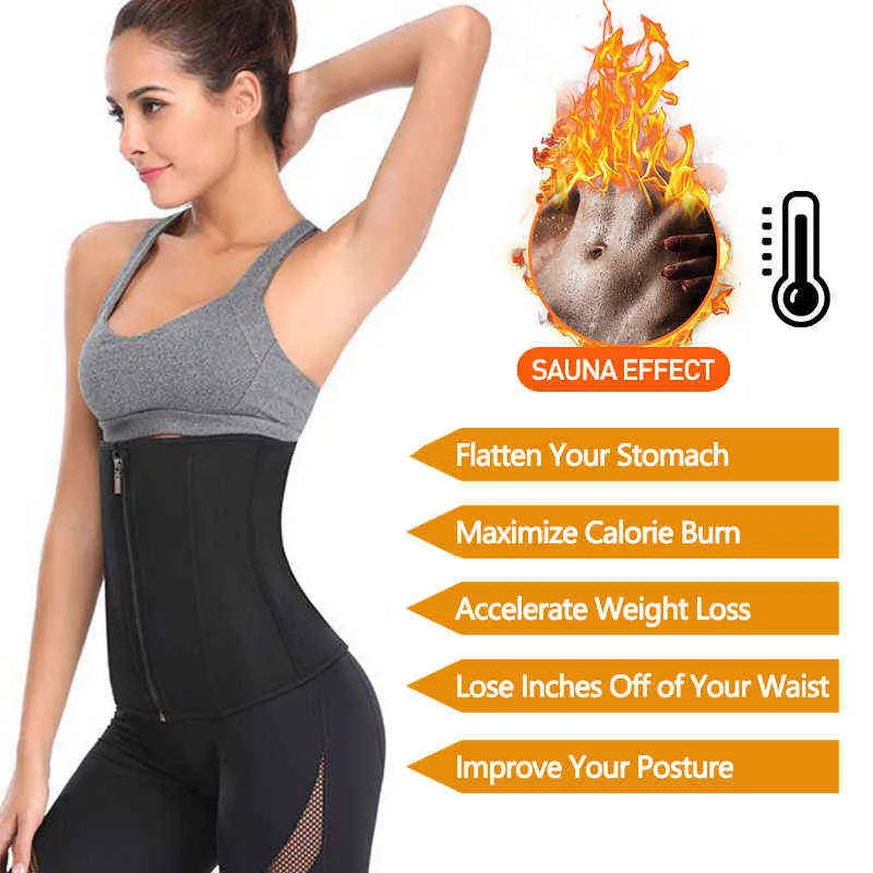 Néoprène Sueur Taille Formateur Ceinture Body Shaper Abdominal Trimmer Corset Fat Burning Sport En Plein Air Ceinture Contrôle Du Ventre Shapewear L220802