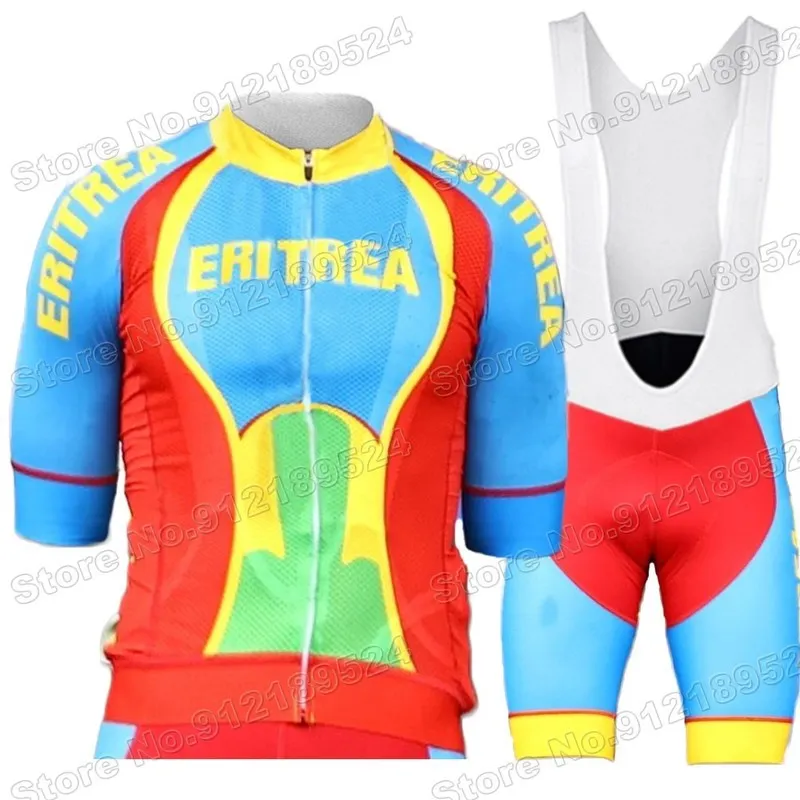 Equipo Eritrea Cycling Jersey Set Summer Clothing Men Road Race Bike Shirts Traje de bicicleta pantalones pantalones cortos Mtb Wear Maillot 220618