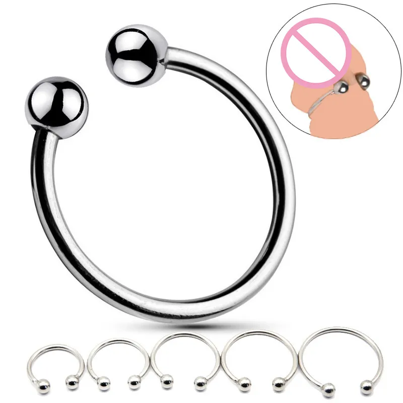 Metal Cock Ring Penis Erection Stainless Steel Glans Stimulating Cockrings Delay Ejaculating sexy Toys for Men 6 Sizes