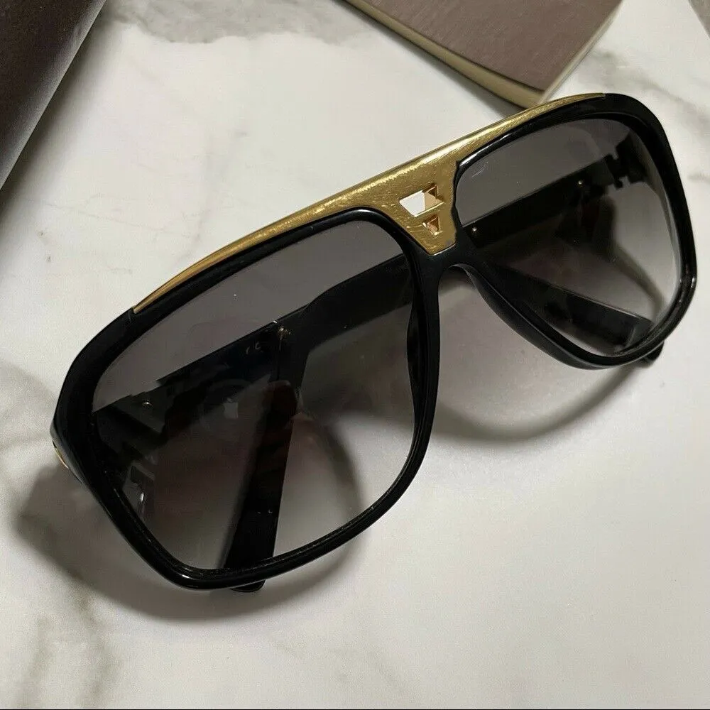 Mode solglasögon Eyewear Acetate Frame Evidence Millionaire Solglasögon Designer 64mm linser för män Kvinnor Bättre svarta fall322L