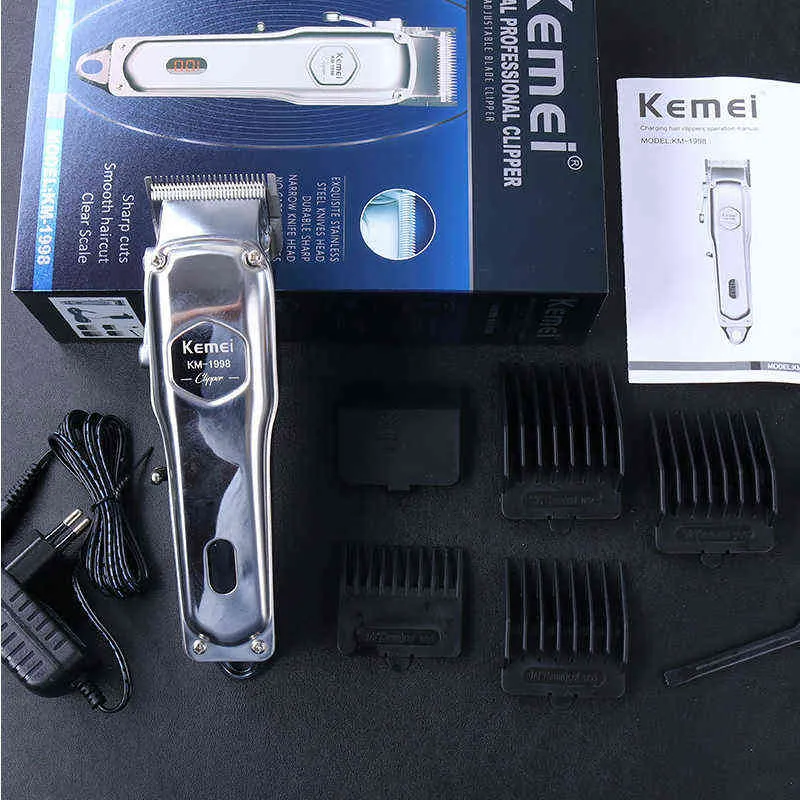 KEMEI KM1998 Premium Hair Clipper Men Pro Versión 2000MAH Batería Super Light Super Strong Super Quiet Barber Shop H3389670