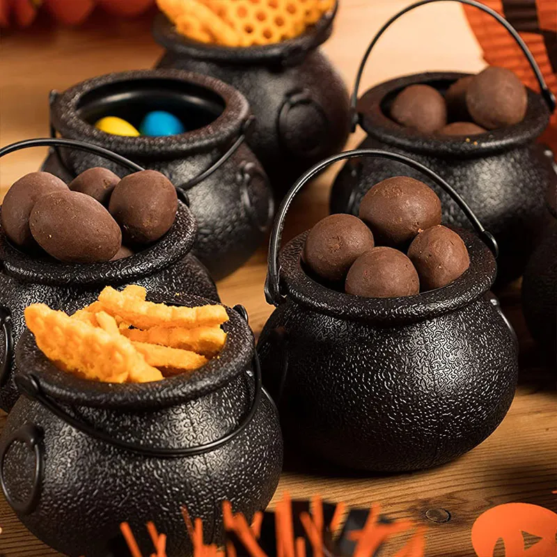 Mini Halloween Bonbons Seau Pot Sorcière Squelette Chaudron Titulaire Pot Trick Or Treat Halloween Party Décoration Props Enfants Jouet