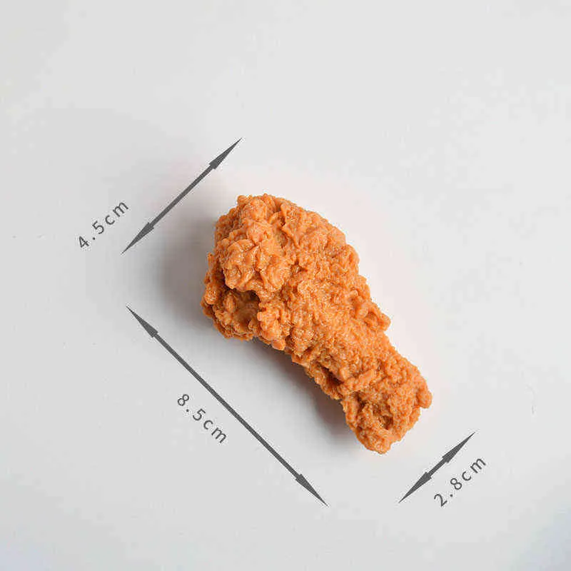 PVC 시뮬레이션 튀김 닭 다리 키 체인 치킨 윙 모델 펜던트 키 체인 열쇠 고리 시뮬레이션 농담 소품 G220421