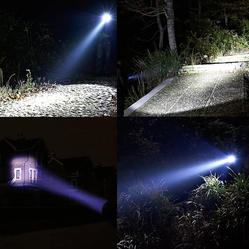 مصباح LED قوي محمولة XML-T6 Flashlight Linterna Torch يستخدم 18650 بطارية قابلة للشفاء تكتيكات التخييم في الهواء الطلق فلاش ضوء 220808