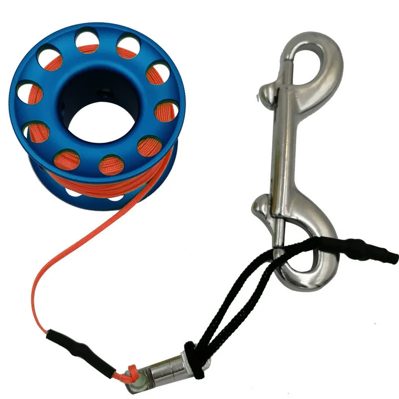 15m 20m Mini Duiken Spool Vinger Reel Bolt Karabijnhaak Aluminium Duiken Vinger Spool Dive Reel 220722253s