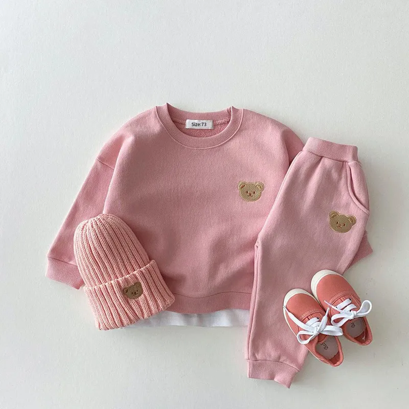 Clothing Sets Fashion Toddler Baby Boys Girl Fall Clothes Sets Baby Girl Clothing Set Kids Sports Bear Sweatshirt Pants Suits Outfits 220826