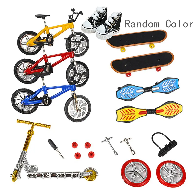 Finger Skate Board Bikes Tech Two Wheels Mini Scooter Fingertip Bmx Bicycle Set Fingerboard Shoes Deck Toys Regali di compleanno ragazzi 220608