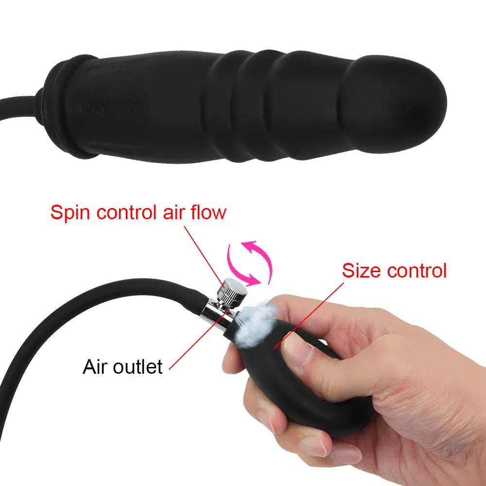 Nadmuchiwana wtyczka dildo anal z pompką silikonowe seksowne zabawki dla kobiet mężczyzn masaż rozszerzalny rozszerzalny tyłek