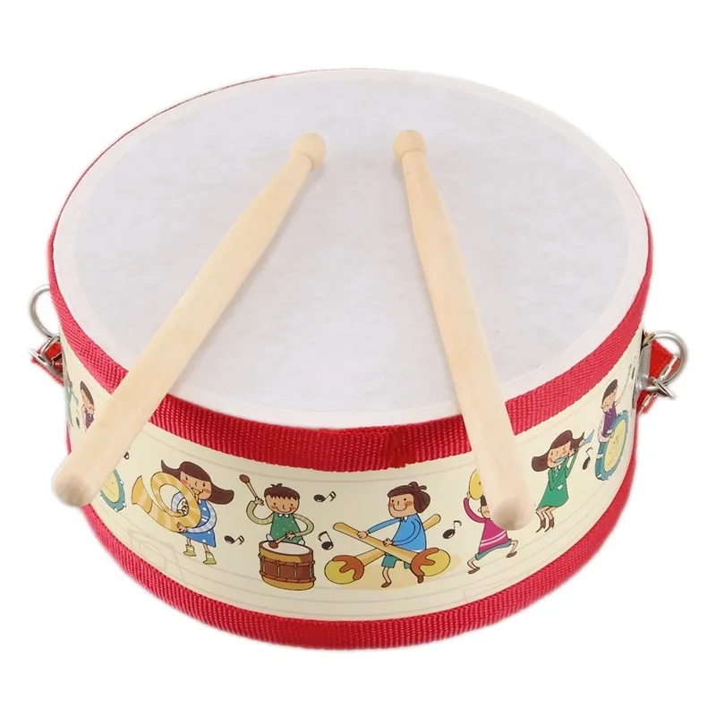 Trommel Holz Kinder Frühe Pädagogische Musikinstrument Für Kinder Baby Spielzeug Schlagen Instrument Hand Trommel Spielzeug 220706