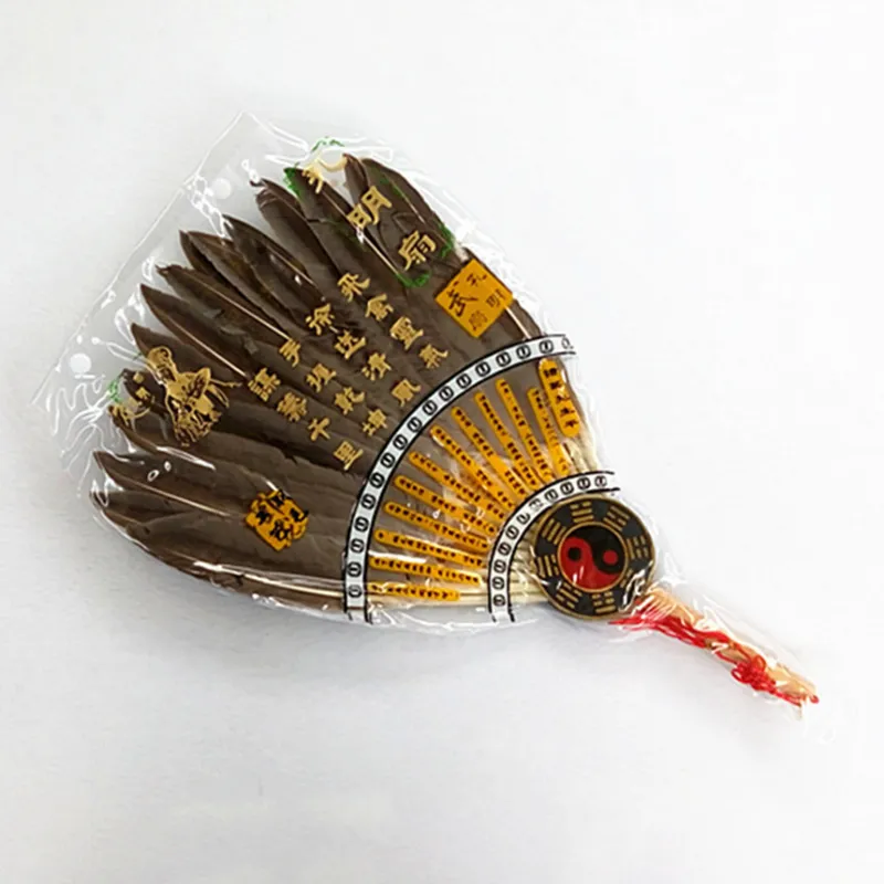 Abanicos de mano de plumas de ganso Zhuge Liang de China, abanico de bambú personalizado al por mayor de decoración de boda antigua danza 23 220505