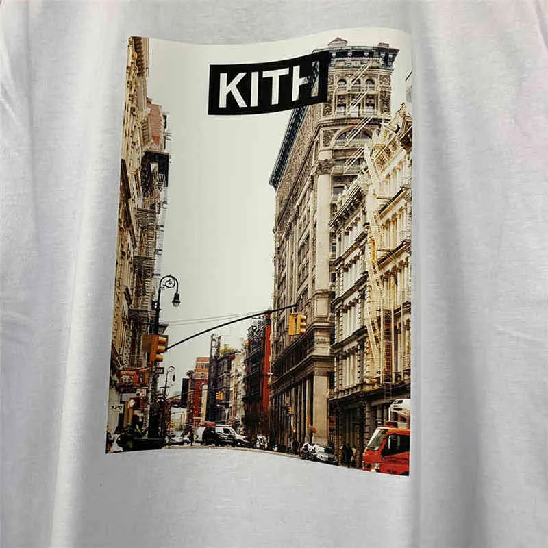 Siyah KITH Tee Erkek Kadın Yüksek Kaliteli İdari Alan Grafik Kith T gömlek Biraz Büyük Boy Kısa Kollu Tops