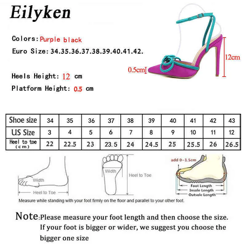 Nxy Sandals Silk Butterfly-knot Women Pumps Sexy Pointed Toe Ankle Buckle Strap Thin High Heels Female Shoes Purple Designer