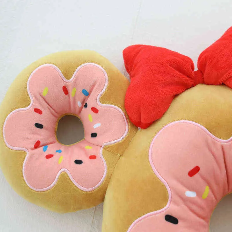 Red Bow Mouse Head Donut Chair Cushion Filled Square Andround Shape Biscuits Seat Soft Food Waist For Her decor J220704