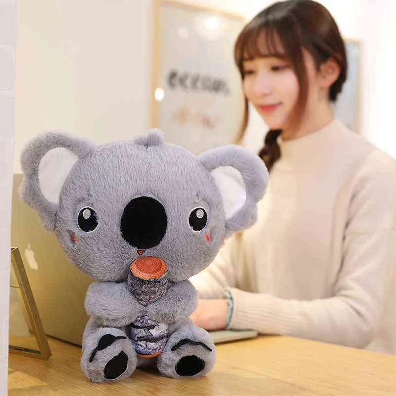 Pc Cm Belle Koala Tenant Un Tronc D'arbre En Peluche Jouet En Peluche Animal Doux Poupées Mignon Cadeau D'anniversaire Pour Enfants Bébé J220704