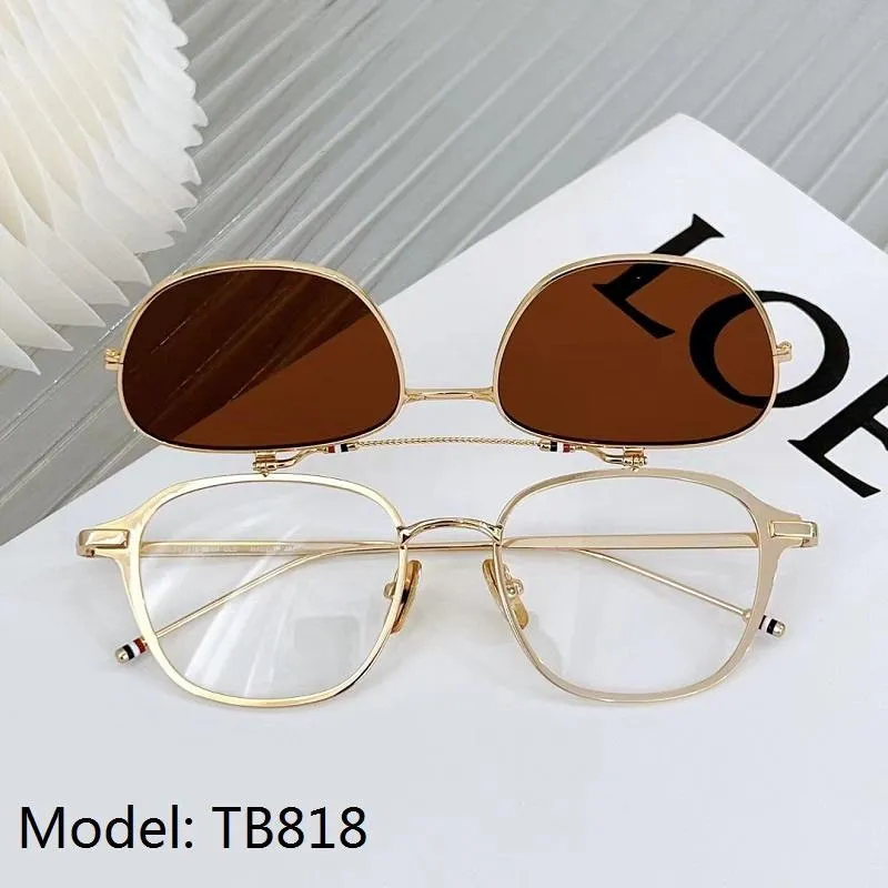 نظارة شمسية Thom Brand Women Square Frame Clip Myopia Gyopia sun Glases Men Prescription Eyeglasses Original Clamshellsung318o
