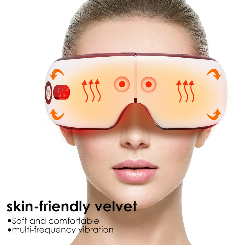 Smart Compress Eye Massager 4D Airbag Masaje Multifrecuencia Vibración Protección ocular Dispositivo de masaje para dormir Carga USB 220514