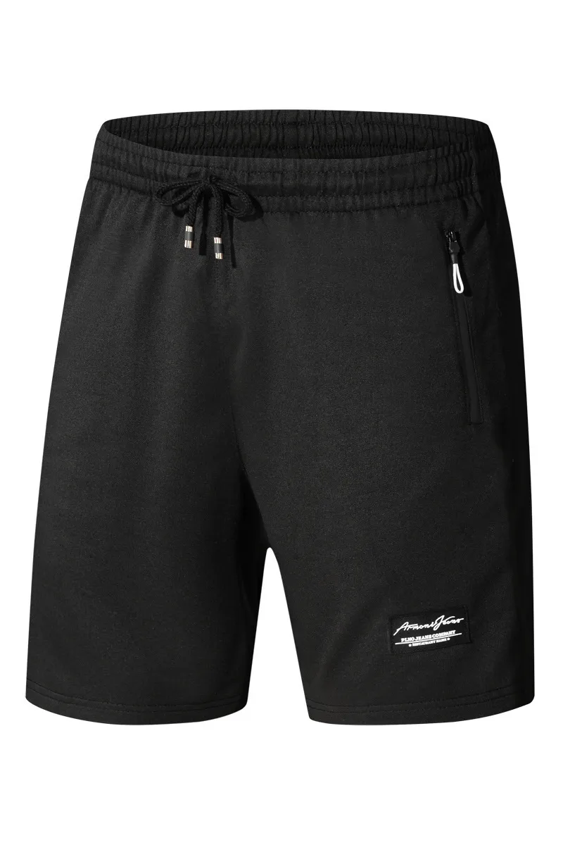 Erkekler için Yaz Şortları Spor Bermuda Sıradan Spor Salpaları Sweetpants Fermuar Cepleri ile Kısa Pantolon Çizim 220630