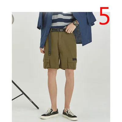 Été couleur unie lâche shorts hommes section mince pantalons de plage tendance décontracté cinq 220425