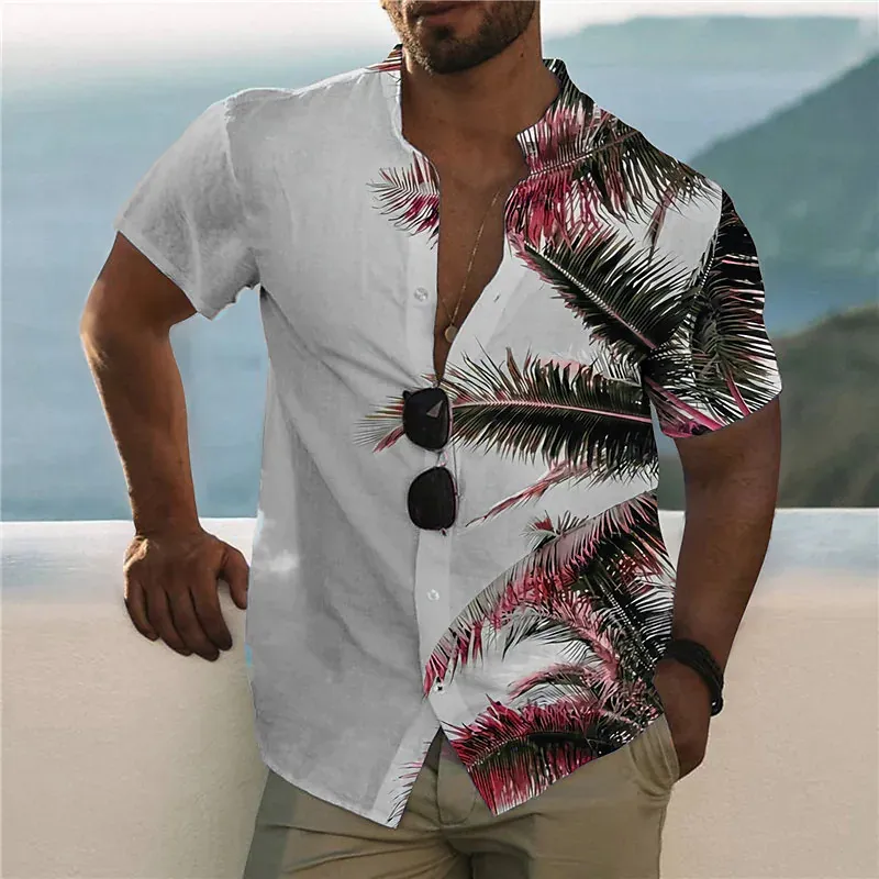 Camicie da albero di cocco uomo stampato 3D Shirt hawaiano da uomo Beach 5xl Troto di moda a maniche corte Talto camicia camicia camicetta camisa 220812