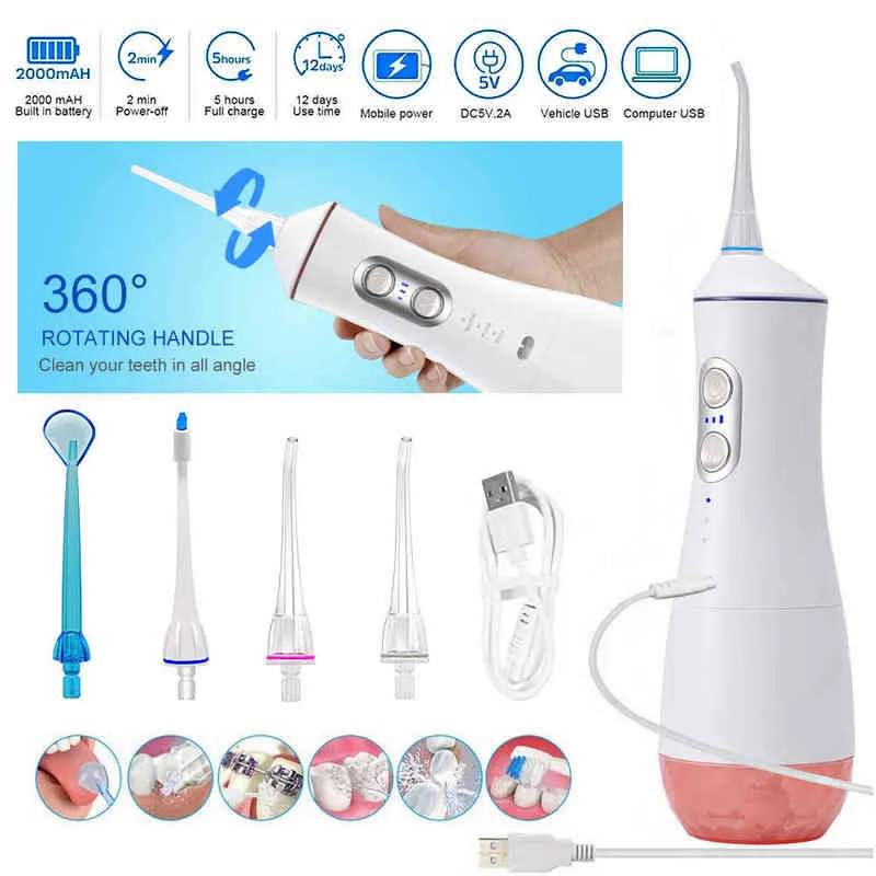 Oral Care Cleaning Water Dental Floss hushåll Ortodontiska tänder Portable tvättmaskin Electric Machine 220625