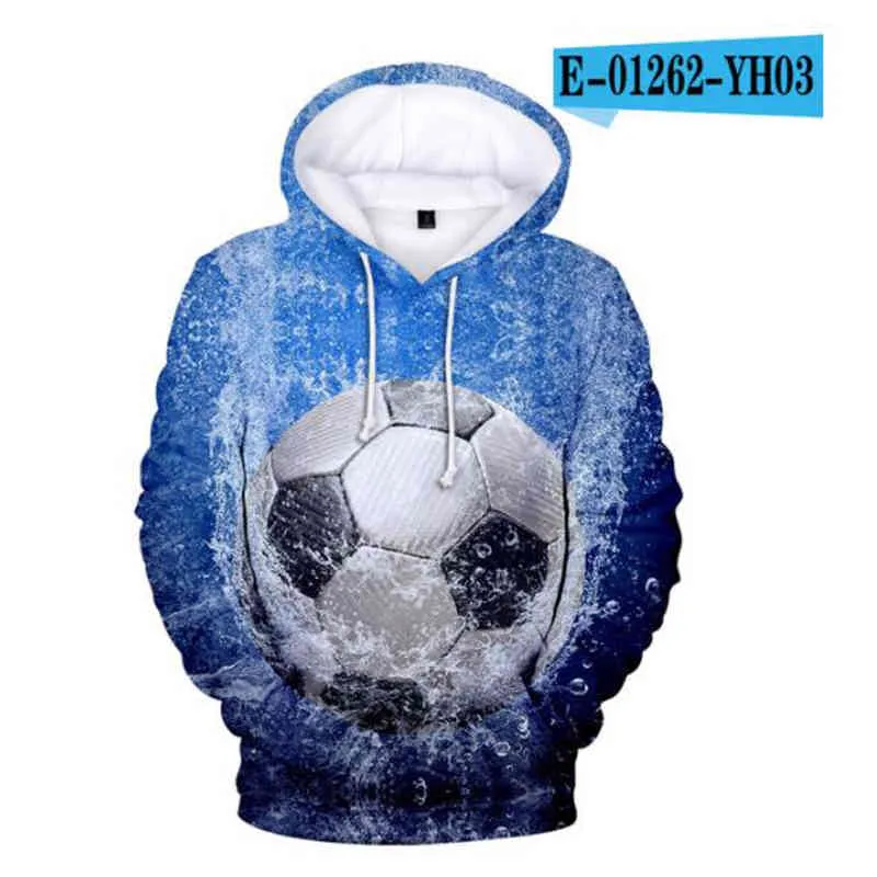 Fotboll Fotboll 3D-utskrift Stora kvinnor / män Hoodie Sweatshirt Boy / Girl Streetwear Hip Hop Pullover Hooded Jacket Male Tracksuit