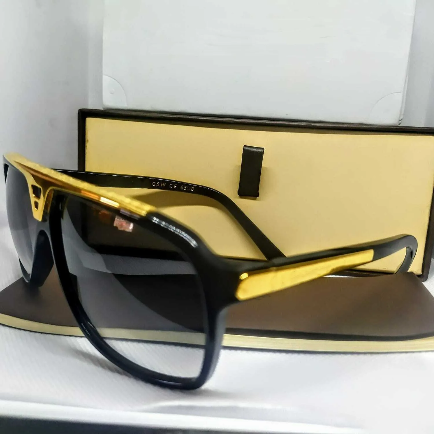 Moda óculos de sol óculos acetato quadro evidência milionário óculos de sol designer 64mm lentes para homens mulheres melhor preto case257p