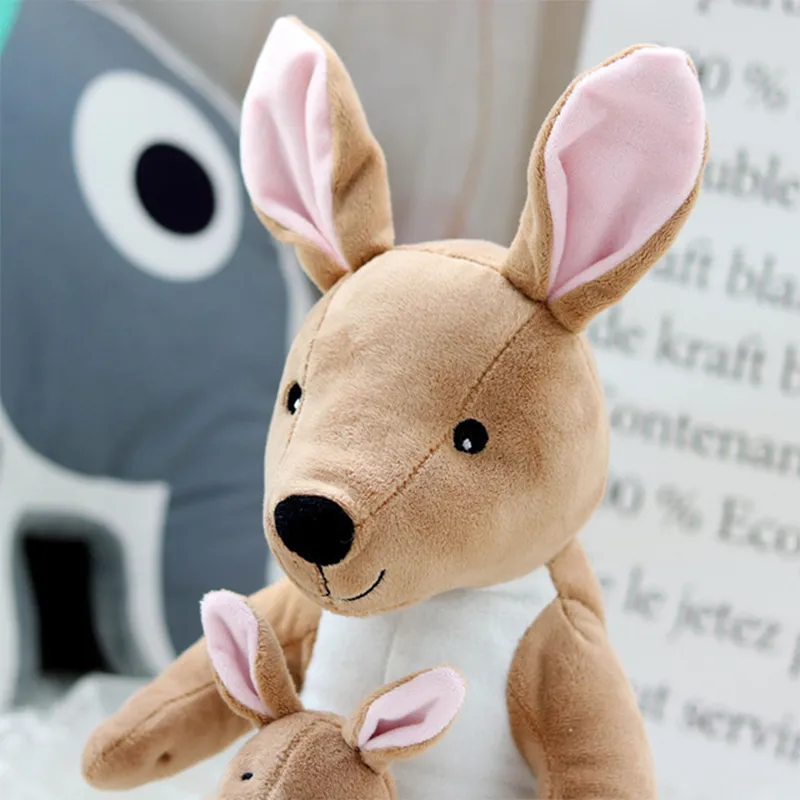 26cm/36cm Cute Creative Mother and Child Kangaroo Doll Plush Toy Soft Animal Stuffed For Baby Gift 220418