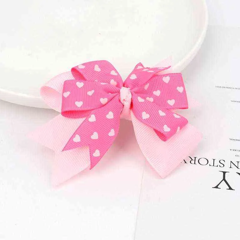 Oaoleer Cute Baby Hair Bows Clips Sweet Heart Pink Hairpins Barrettes for Baby Girls Lovely Valentine's Day Hair Accessories AA220323