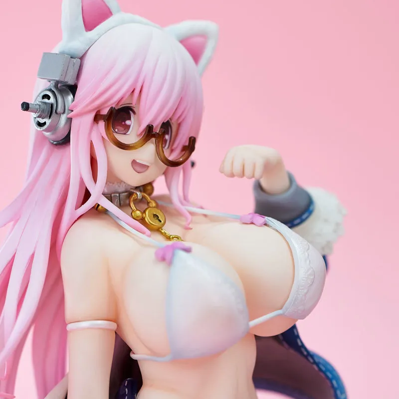 27 см Nitro Super Sonic Super Sonico White Cat Ver Аниме Фигурка Super Sonico Фигурка Коллекция Nitroplus Модель Куклы Игрушки 220702