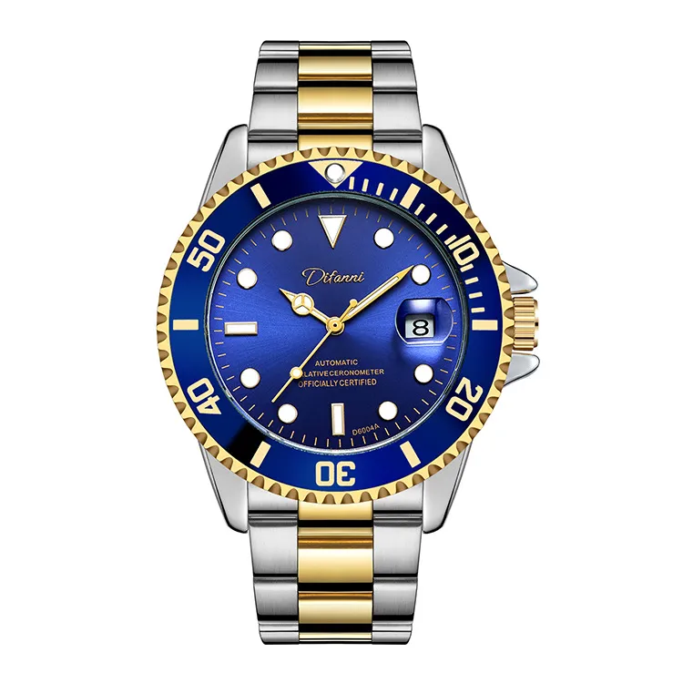 Rôle sous-marin montre en or hommes montres de sport 40MM montre à quartz étanche 50M sport montres 1262G