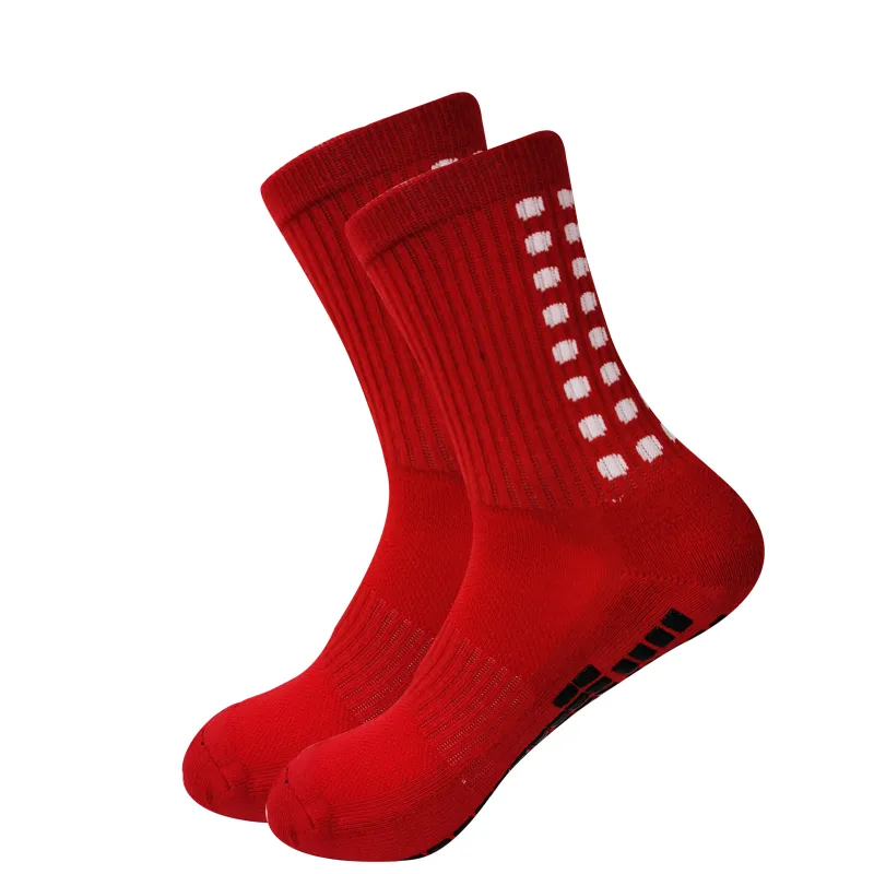 Chaussettes de football antidérapantes pour hommes, chaussettes de sport pour jeunes, à col rond, noires, blanches, bleues, de haute qualité, nouvelle collection