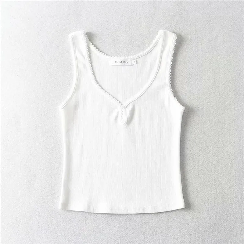 Vrouwen Top Korte Tank Sling Vest Vrouwelijke Zomer Kleding Mouwloze T-shirt Sexy V-hals Meisjes Camis Tee 220318