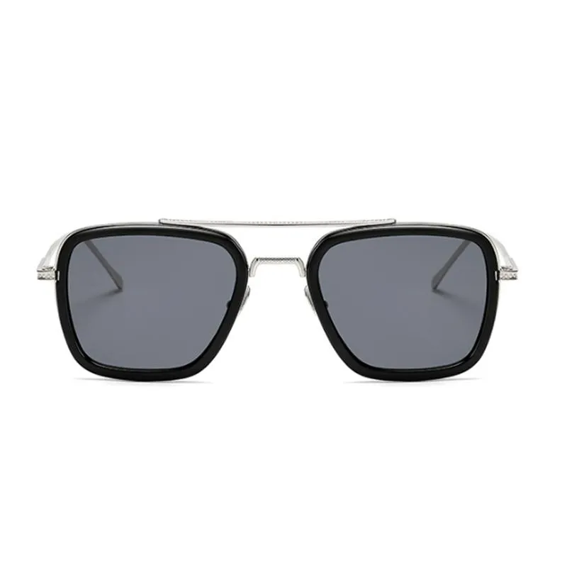 Solglasögon steampunk svart man kvinna speglade designer märkesglasögon vintage blå lins sol kvinnlig uv400286k