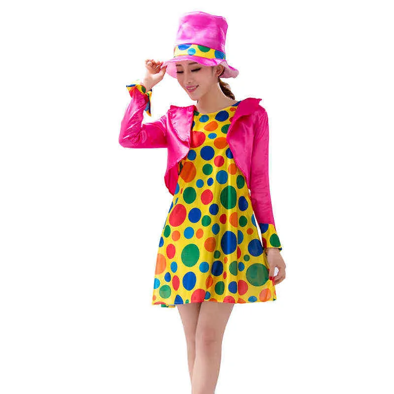 Halloween vuxen clown jumpsuit hatt man kvinnor joker cosplay kostymer cosplay jul semester party klänning ingen peruk j2207133979618