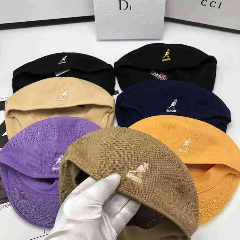 Kangaroo di alta qualità maglia coppia cappello coreano moda strada solido color ricamo donne berretto design marca design femmina cappello y220316