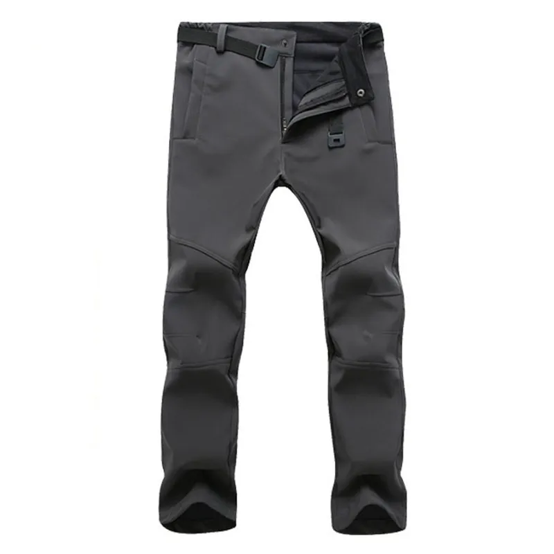 Hommes hiver chaud polaire pantalon pantalons de survêtement Stretch imperméable hommes thermique peau de requin pantalons longs mâle travail décontracté 220325